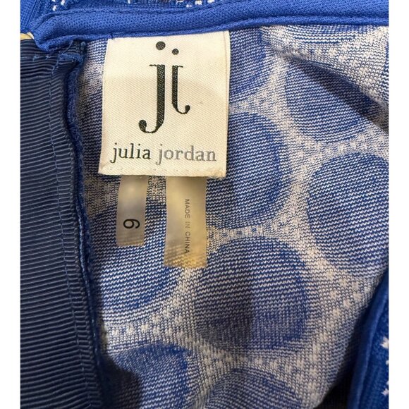 Julia Jordan Blue Sleeveless Circle Pattern Dress Size 6 - Picture 3 of 4